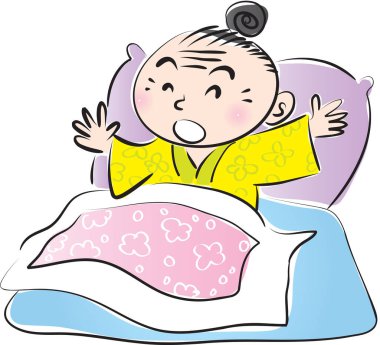 Yastığın üzerinde oturan bir kız resmi