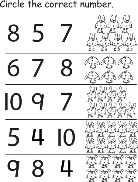 Μαθηματικό Παιχνίδι Για Παιδιά Σχολείο Εικονογράφηση Διανύσματος — Διανυσματικό Αρχείο