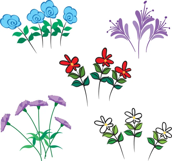 Motif Vectoriel Avec Fleurs Plantes — Image vectorielle