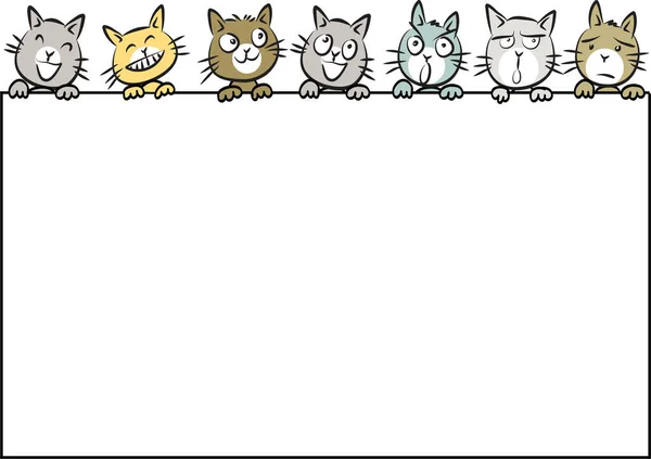 Vektorová Ilustrace Roztomilých Koček — Stockový vektor