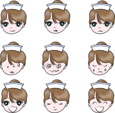 Çizgi film yüzlerinin vektör çizimleri