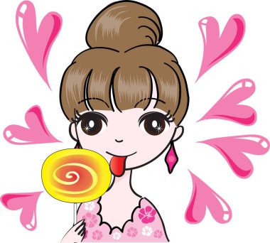 Çiçekli tatlı kız.