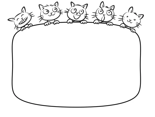Vektor Illusztráció Egy Aranyos Macska — Stock Vector