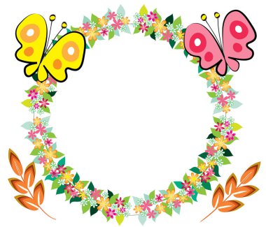 Çiçek çerçevesinin vektör illüstrasyonu