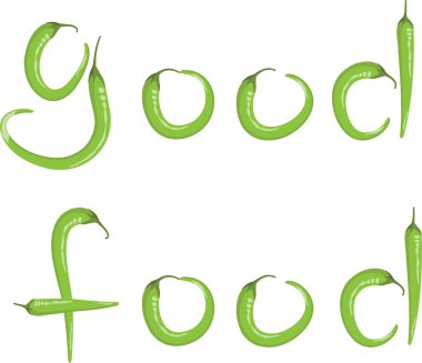 Biberden yapılmış güzel yemek kelimeleri. 