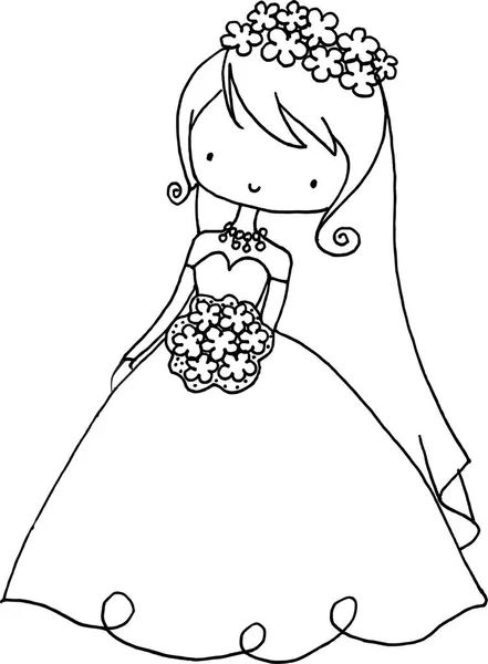 Mariée Dans Une Robe Mariée — Image vectorielle