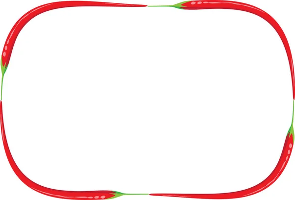 Rood Peper Frame Witte Achtergrond — Stockvector