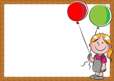 Balonlu mutlu yıllar, vektör illüstrasyonlu