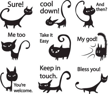 Sevimli kediler. vektör illüstrasyonu.