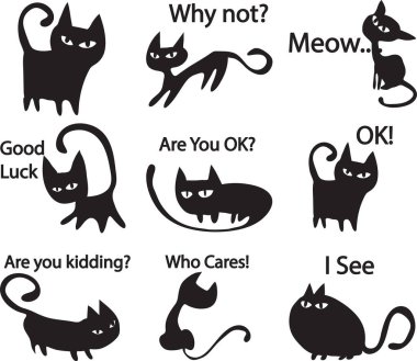 Sevimli kediler. vektör illüstrasyonu.