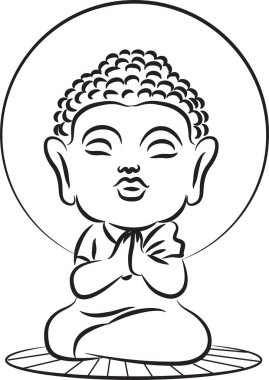 Buddha 'nın vektör illüstrasyonu