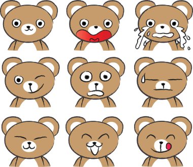 şirin çizgi film ayılarının vektör kümesi