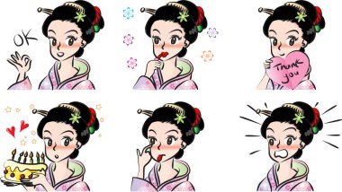 Tasarımınız için çeşitli pozlarda kadınlar.