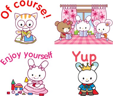 Komik tavşanların vektör çizimleri