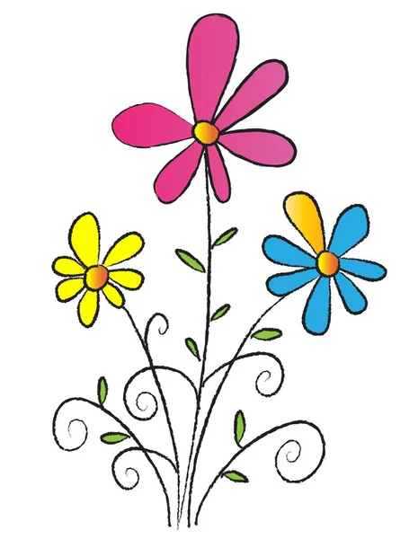 Ilustración Vectorial Una Flor — Archivo Imágenes Vectoriales