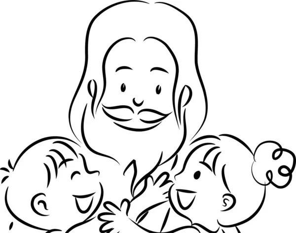 Vektor Illustration Tecknad Lycklig Familj — Stock vektor