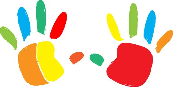 Colorful Hand Prints Vector — Stock Vector