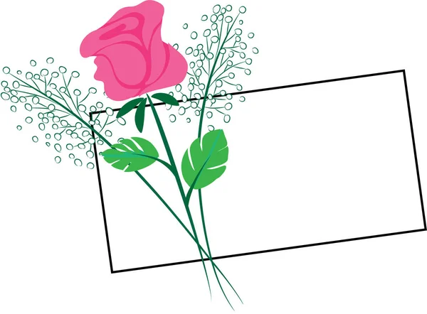Ilustración Vectorial Una Tarjeta Con Flores — Archivo Imágenes Vectoriales