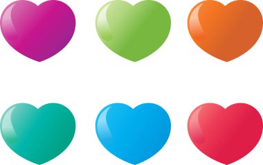 Kalp şekli simgeleri ayarlandı. vektör illüstrasyonu.