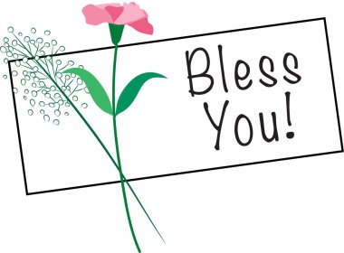 Çiçekli bir kartın vektör çizimi