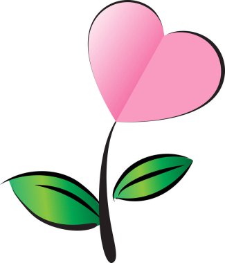 kalp şeklinde çiçek, vektör illüstrasyonu 