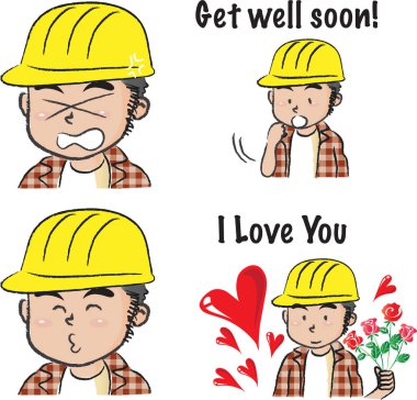 Çizgi film karakterinin vektör çizimi