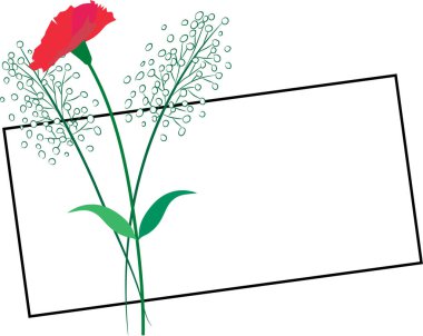 Çiçekli bir kartın vektör çizimi