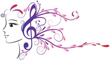 Saçında bitkiler olan güzel genç bir kadın.