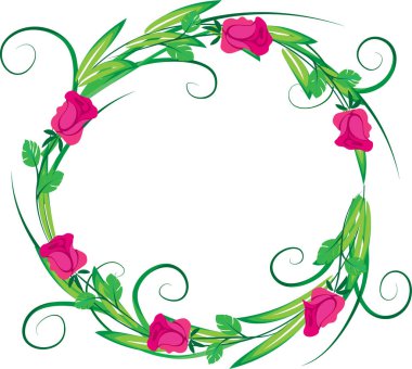 Çiçekli bir çerçevenin vektör illüstrasyonu