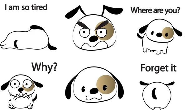 Vector Illustratie Van Cartoon Honden — Stockvector