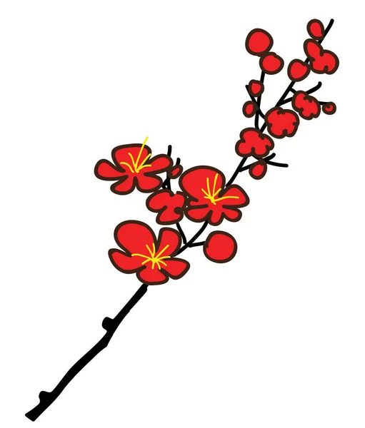 Ilustración Vectorial Flores Rojas — Archivo Imágenes Vectoriales