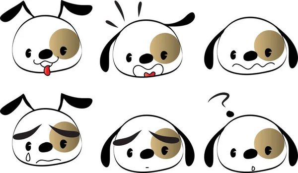 Vectorset Van Cartoon Hondengezichten — Stockvector