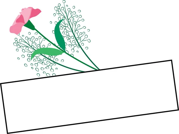 Vektorillustration Einer Karte Mit Blumen — Stockvektor