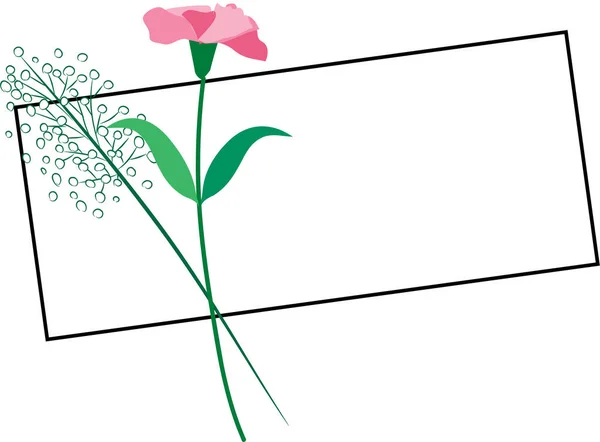 Vektorillustration Einer Karte Mit Blumen — Stockvektor