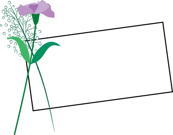 Διανυσματική Απεικόνιση Μιας Κάρτας Λουλούδια — Διανυσματικό Αρχείο