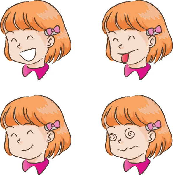 Kids Faces Collection Vector Illustration — Stock Vector