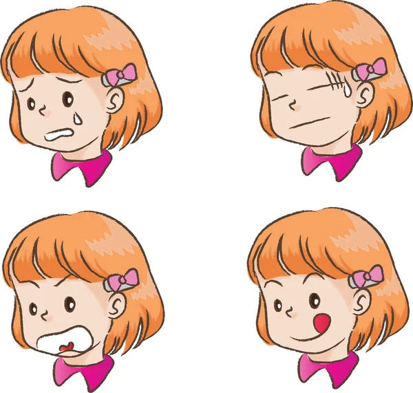 Barn Ansikte Set Vektor Illustration — Stock vektor