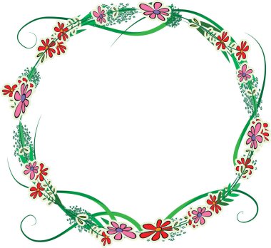 Çiçekli bir çerçevenin vektör illüstrasyonu