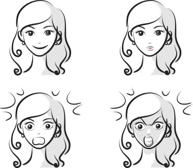 güzel kızların vektör kümesi