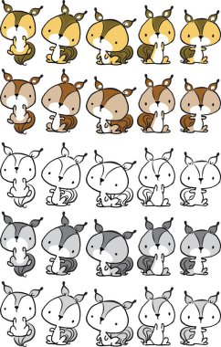 vektör sincap karikatür arkaplan kenar çerçevesi 