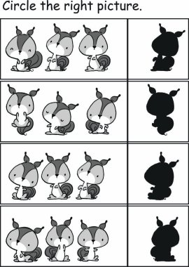 vektör sincap çizgi film eğitim etkinliği oyun eşleşmesi