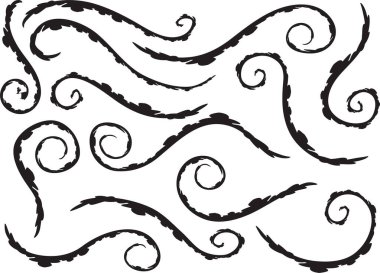 Çizgileri olan kaligrafik dekoratif ögeler