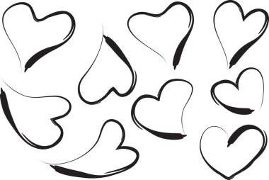 vector heart shape icon sign art design set