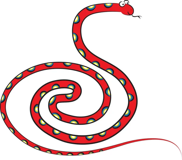 Vector Colour Snake Cartoon — Stock Vector