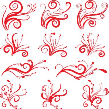 Çizgileri olan kaligrafik dekoratif ögeler