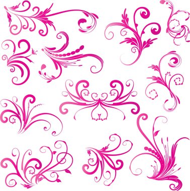 Çizgileri olan kaligrafik dekoratif ögeler