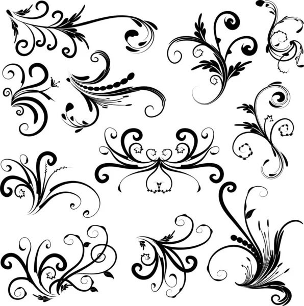 Calligraphic Decorative Elements Lines — Stock Vector