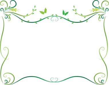 vektör çiçek ve kelebek sınır çerçevesi arkaplanı çiziyor