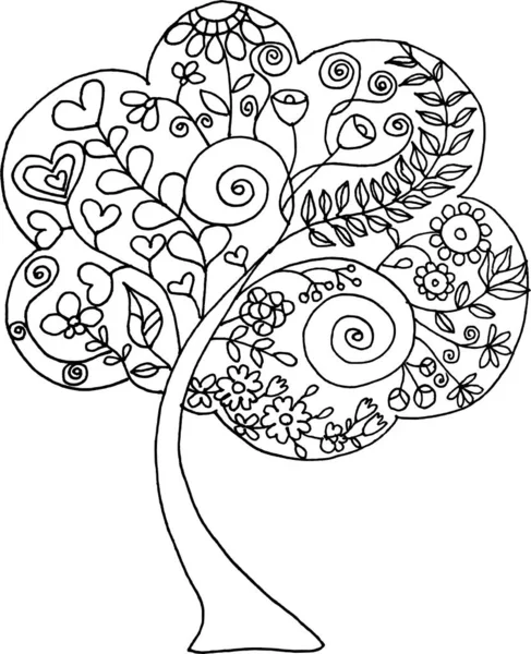 Векторное Дерево Дизайн Красивой Линии Иконки Знак Искусства — стоковый вектор
