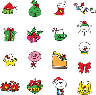 Vektör illüstrasyon çizgi filmi Noel mücevherleri serisi